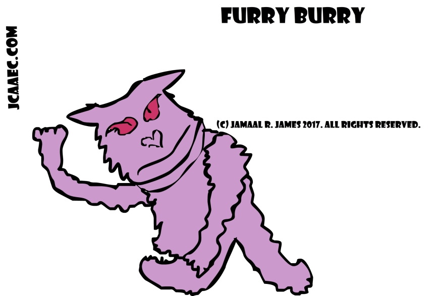 Furry Burry Puppet Character by Cartoonist Jamaal R. James for James Creative Arts And Entertainment Company. jcaaec